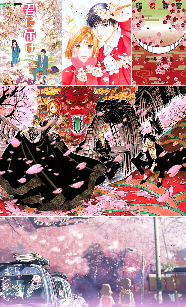 Fumetti con sakura: "Arrivare a te", "Le situazioni di Lui & Lei", "Assassination Classroom", "One Piece" e "5 cm al secondo".