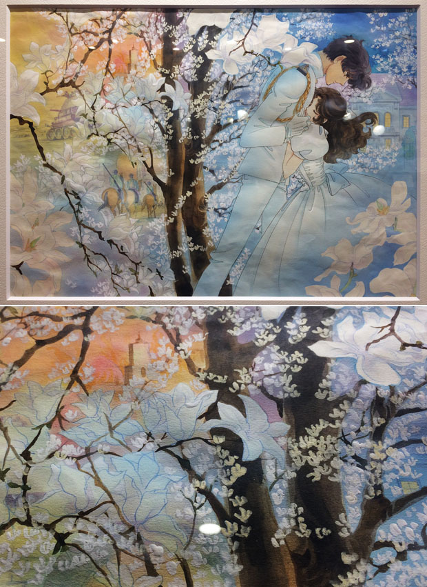 Illustrazione per "Valzer delle magnolie" di Chiho Saito dalla mostra "Saito Chiho gengaten".