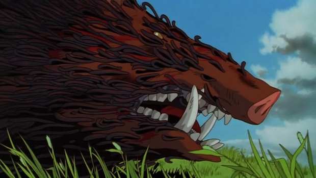 Fotogramma da "Principessa Mononoke" di Hayao Miyazaki.