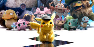 Dettaglio della locandina cinese di "Pokémon: Detective Pikachu" di Rob Letterman.