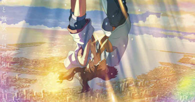 Dettaglio del poster di "Tenki no ko" di Makoto Shinkai.