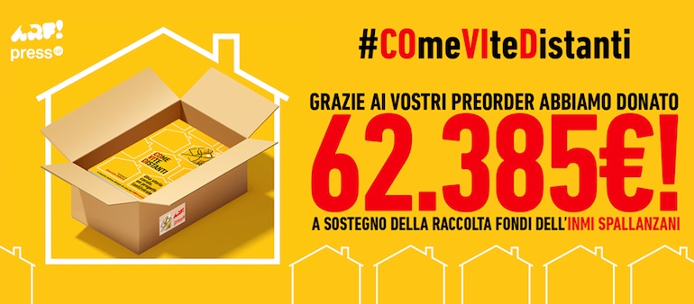 Banner di ringraziamento alla fine della raccolta fondi per "COme VIte Distanti".