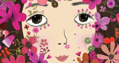 Dettaglio dell acopertina di "Bloom - La storia di una stilista: Elsa Schiaparelli" di Kyo Maclear e Julie Morstad.