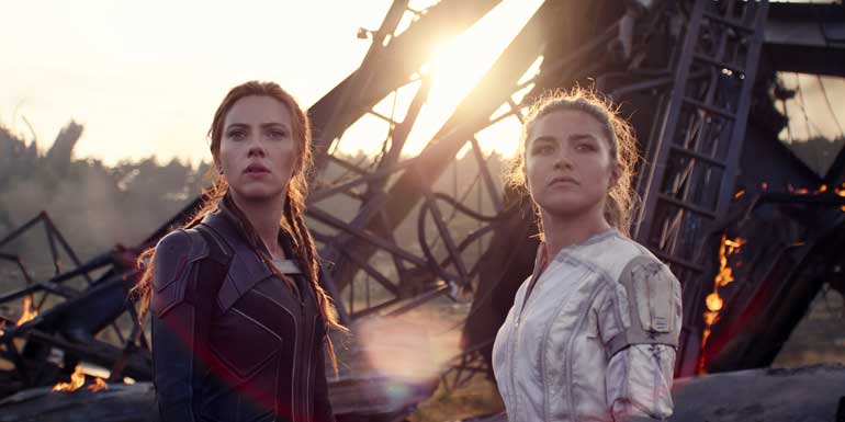 Scarlett Johansson e Florence Pugh in una scena di Black Widow