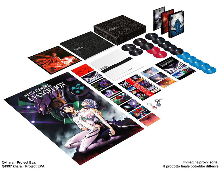 Immagine promozionale per il Blu-ray Box di "Neon Genesis Evangelion" prodotto da Dynit.
