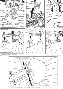 Tavola dal volume "Le sette avventure illustrate franco-italiane / Les sept aventures illustrées franco-italiennes".