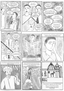 Tavola dal volume "Le sette avventure illustrate franco-italiane / Les sept aventures illustrées franco-italiennes".