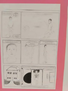 Fotografia dalla mostra del volume "Le sette avventure illustrate franco-italiane / Les sept aventures illustrées franco-italiennes".