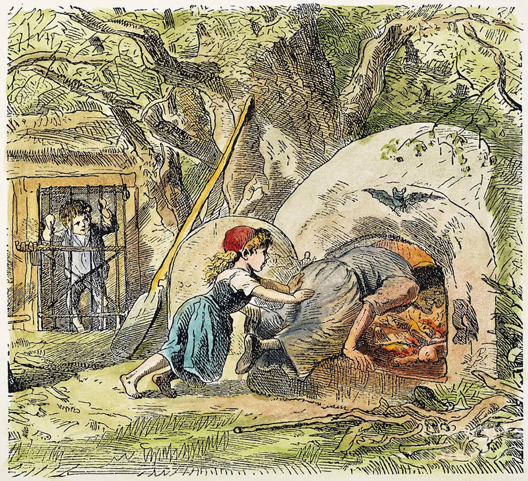Illustrazione dalla fiaba "Hänsel e Gretel" dei fratelli Grimm.