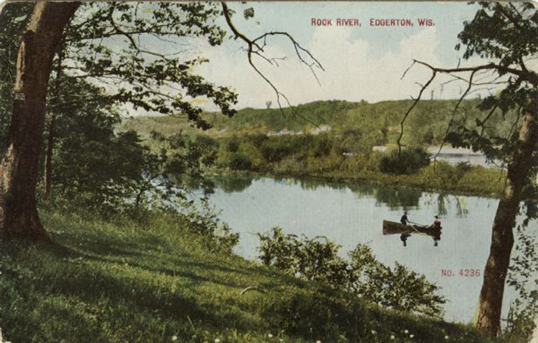 Cartolina di Rock River all'altezza di Edgerton. Fonte: https://www.wisconsinhistory.org/Records/Image/IM125102