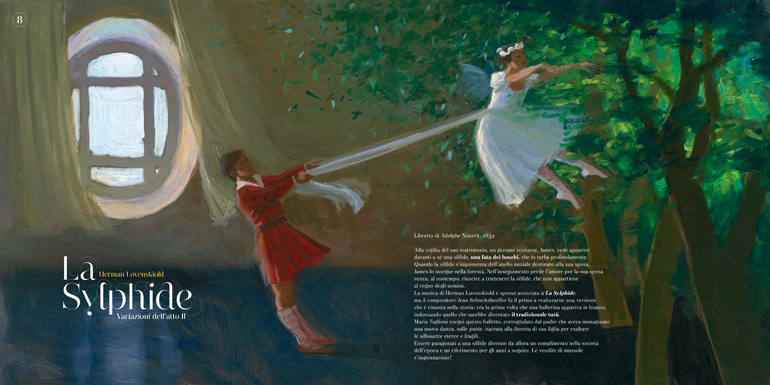 Doppia pagina da "La magia del balletto" di David Pastor e Olivier Desvaux.