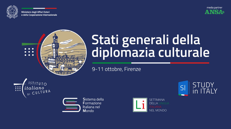 Immagine promozionale degli Stati generali della diplomazia culturale 2023 organizzati dal MAECI.
