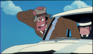 Scannerizzazione di un rodovetro dal film "Lupin III – Il castello di Cagliostro" di Hayao Miyazaki.